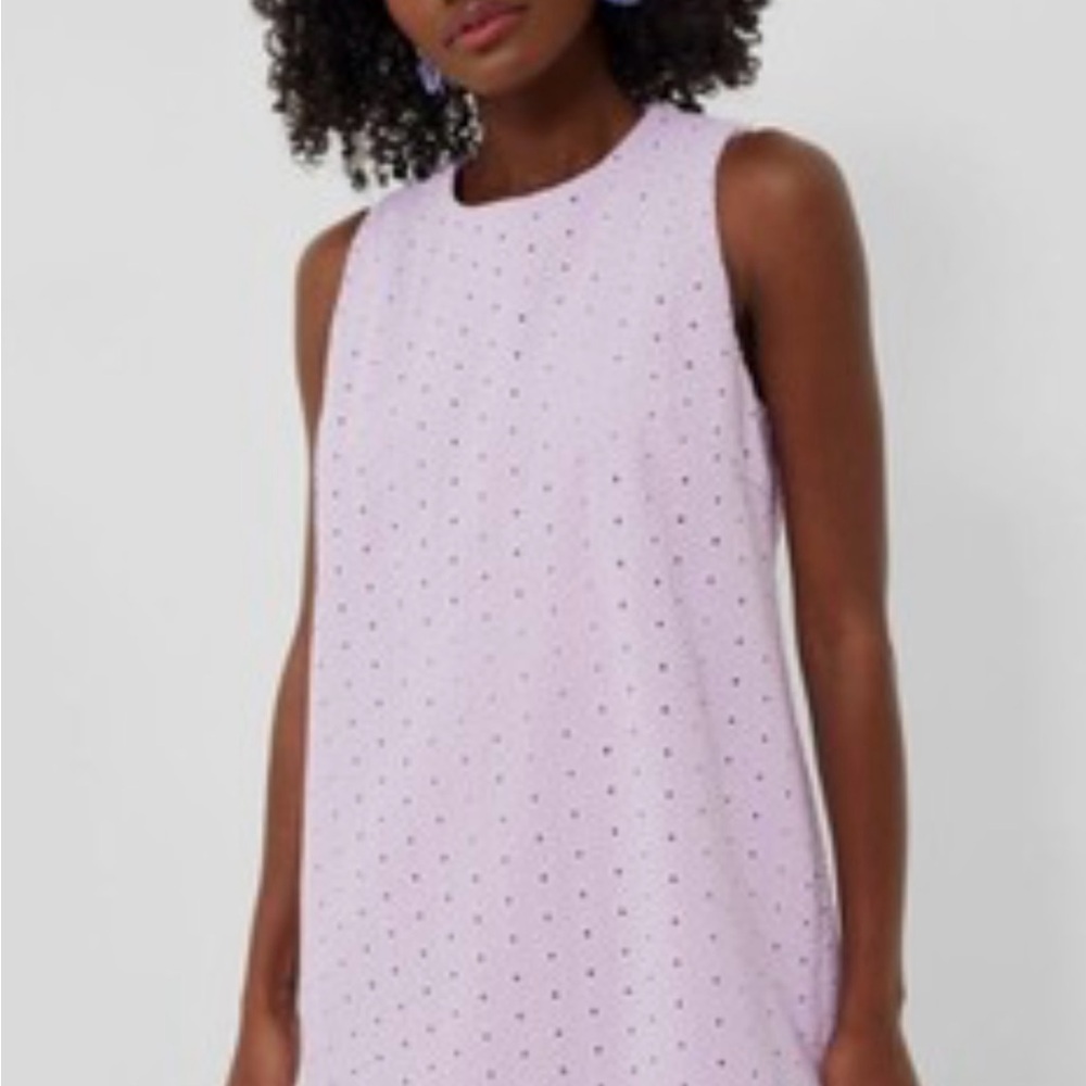 Tuckernuck | Lavender Eyelet Folly Shift Dress Sleeveless Crew Neck